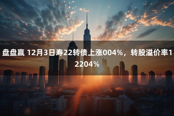 盘盘赢 12月3日寿22转债上涨004%，转股溢价率12204%